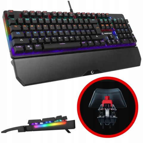 Rampage KB-R86 UMBRA Klawiatura mechaniczna Red Switch RGB czarna gaming
