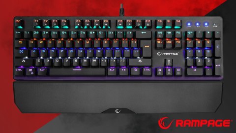 Rampage KB-R86 UMBRA Klawiatura mechaniczna Red Switch RGB czarna gaming