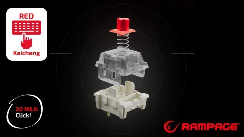 Rampage KB-R86 UMBRA Klawiatura mechaniczna Red Switch RGB czarna gaming