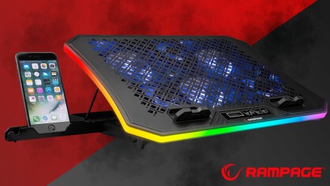 Rampage METAFOR Podkładka chłodząca pod laptopa 10 19 cali RGB USB cicha