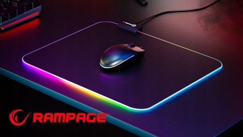 Rampage MP-21 podkładka gamingowa pod mysz RGB 25x33cm czarna komfortowa