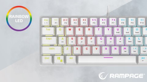 Rampage Plower K60 Klawiatura Mechaniczna biała gamingowa RGB Blue Switch