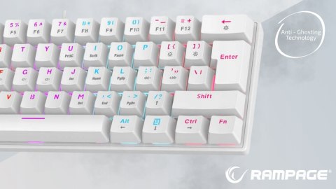 Rampage Plower K60 Klawiatura Mechaniczna biała gamingowa RGB Blue Switch