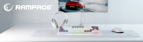 Rampage Plower K60 Klawiatura Mechaniczna biała gamingowa RGB Blue Switch