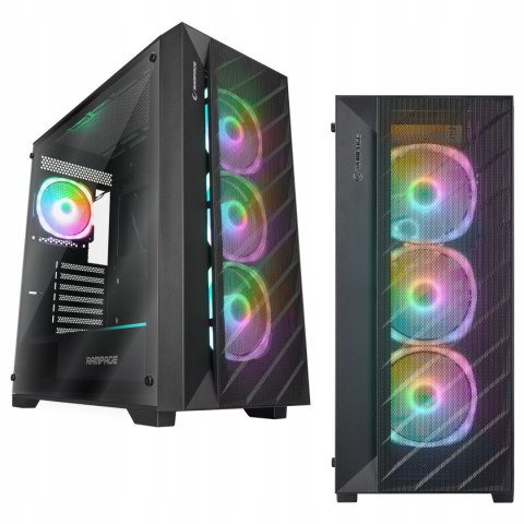 Rampage Prime Mesh Obudowa E ATX 4x ARGB mesh szklany panel wydajna gaming