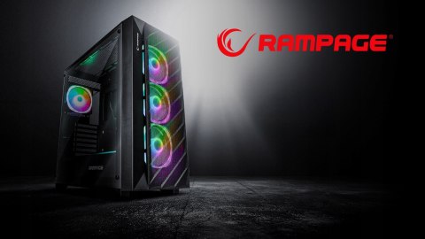Rampage Prime Mesh Obudowa E ATX 4x ARGB mesh szklany panel wydajna gaming