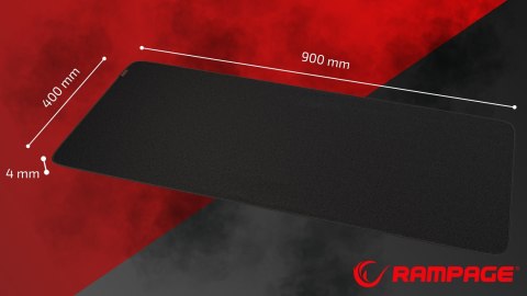 Rampage Pulsar Pro XXL podkładka gamingowa 90x40 cm tkanina jacquard czarna