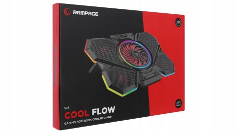 Rampage S47 CoolFlow podstawka chłodząca pod laptop 12-17 RGB regulowana