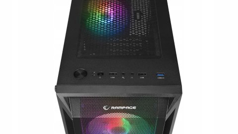 Rampage SHIVA Obudowa PC hartowane szkło 4x 120mm Rainbow czarna