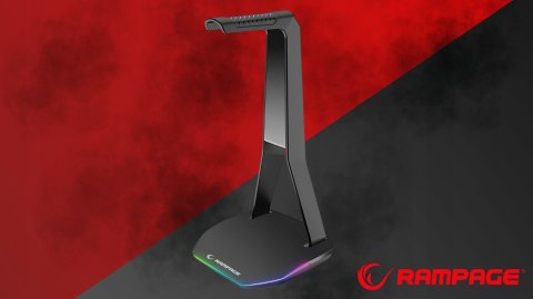 Rampage Tower T14 Stojak na słuchawki gaming RGB hub 2x USB stabilny czarny
