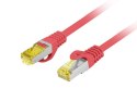 Lanberg Patchcord kat.6a S/FTP LSZH CU 1m czerwony fluke