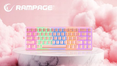 Klawiatura Rampage REBEL mechaniczna niskoprofilowa gamingowa różowa