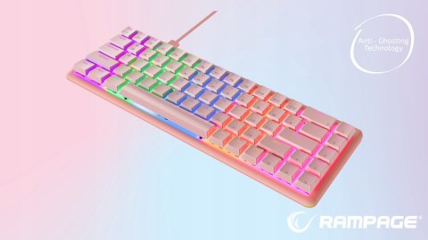 Klawiatura Rampage REBEL mechaniczna niskoprofilowa gamingowa różowa