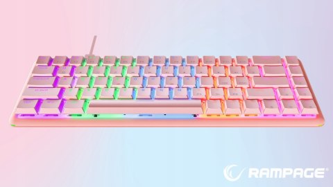Klawiatura Rampage REBEL mechaniczna niskoprofilowa gamingowa różowa
