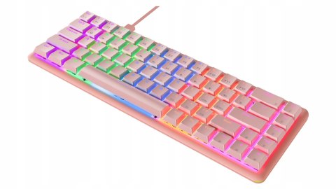 Klawiatura Rampage REBEL mechaniczna niskoprofilowa gamingowa różowa
