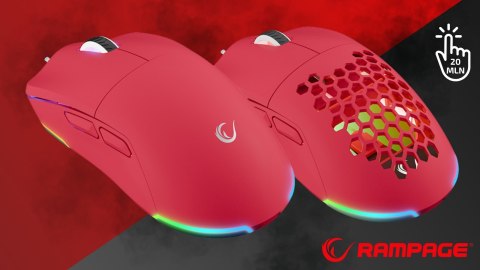 Rampage BLINK myszka gamingowa 12800 DPI RGB różowa ergonomiczna