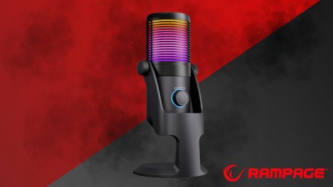 Rampage Diyez mikrofon gamingowy dotykowy RGB USB C czarny