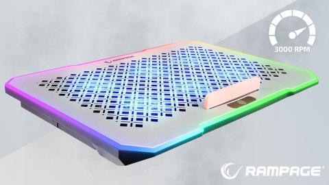 Rampage FREEZ Podstawka chłodząca laptopy 9-17 6 wentylatorów RGB srebrna