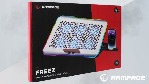 Rampage FREEZ Podstawka chłodząca laptopy 9-17 6 wentylatorów RGB srebrna