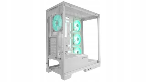 Rampage Hydra V2 obudowa PC akwarium ARGB biała trzy panele szkło hartowane