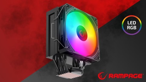 Rampage Octagon C70 Chłodzenie procesora 120mm ARGB LCD wydajne czarne