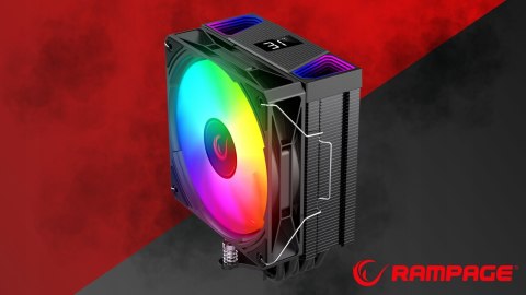 Rampage Octagon C70 Chłodzenie procesora 120mm ARGB LCD wydajne czarne