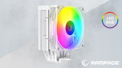 Rampage Octagon C70 Chłodzenie procesora 120mm ARGB LGA1700 AM5 LCD białe