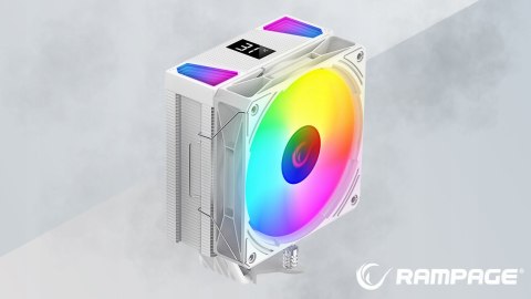 Rampage Octagon C70 Chłodzenie procesora 120mm ARGB LGA1700 AM5 LCD białe