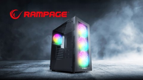 Rampage PLAID V1 Obudowa PC Mid Tower RGB okno hartowane czarna gamingowa