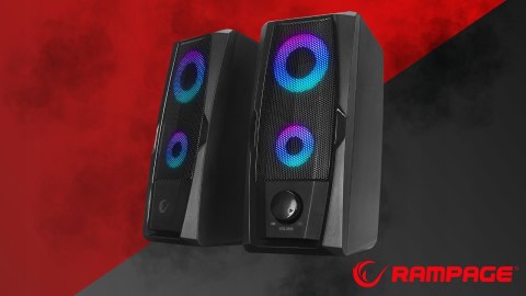 Rampage RMS-X9 Głośniki 2.0 RGB gamingowe USB kompaktowe 2x3W