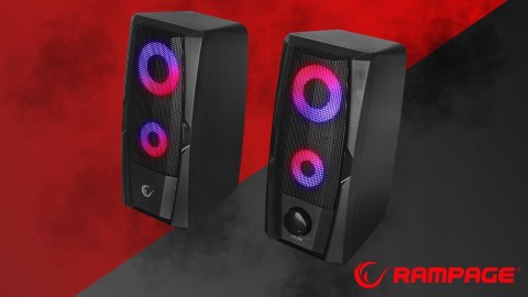 Rampage RMS-X9 Głośniki 2.0 RGB gamingowe USB kompaktowe 2x3W