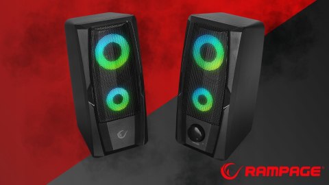 Rampage RMS-X9 Głośniki 2.0 RGB gamingowe USB kompaktowe 2x3W