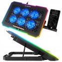 Rampage S48 FREEZ Podstawka chłodząca pod laptop 9-17 RGB 6 wentylatorów