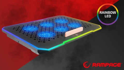 Rampage S48 FREEZ Podstawka chłodząca pod laptop 9-17 RGB 6 wentylatorów