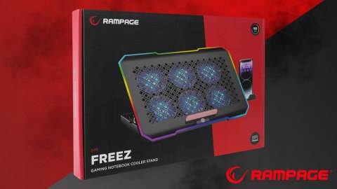 Rampage S48 FREEZ Podstawka chłodząca pod laptop 9-17 RGB 6 wentylatorów