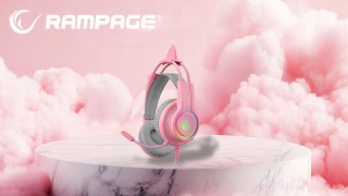 Rampage Słuchawki X-CATTY 7.1 RGB gamingowe z mikrofonem 50mm