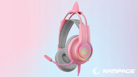 Rampage Słuchawki X-CATTY 7.1 RGB gamingowe z mikrofonem 50mm