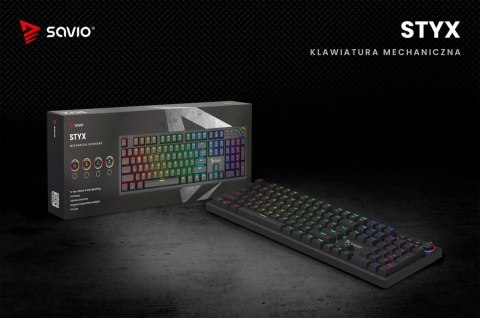 Savio Klawiatura mechaniczna STYX Outemu Blue Hot Swap RGB