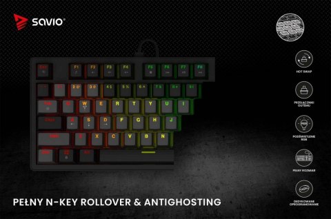 Savio Klawiatura mechaniczna STYX Outemu Blue Hot Swap RGB