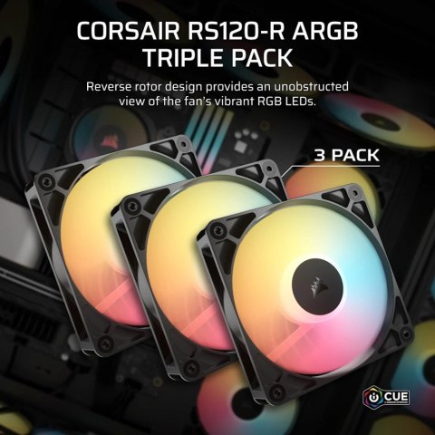 Corsair Wentylator RS120-R ARGB 120mm 3-pak
