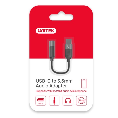 Unitek Adapter M1204A USB C do jack 3.5mm HiFi kompaktowy dla słuchawek