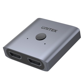 Unitek Dwukierunkowy przełącznik HDMI 2.0 4K 60Hz aluminiowy 2 na 1