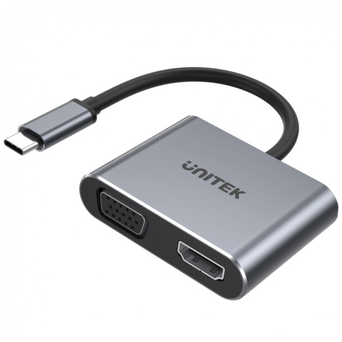 Unitek Hub D1049A USB-C HDMI VGA USB-A PD 100W kompaktowy