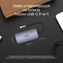 Unitek Hub N9+ USB-C HDMI 4K60 PD 100W 9w1 kompaktowy Gigabit czytnik kart