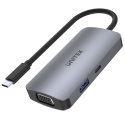 Unitek Hub USB-C 2xHDMI VGA USB 3.1 4K PD 100W MST wydajny