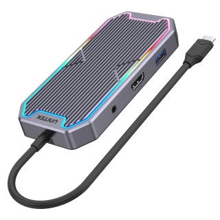 Unitek Hub USB-C 4K HDMI RJ45 100W 10Gbps gamingowy