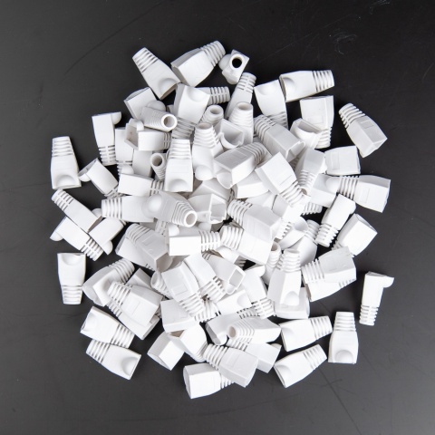 Unitek Osłona wtyku RJ45 6 mm 100 szt biała ochronna gumowa