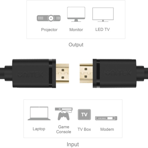 Unitek Przewód HDMI Y-C138M 2m HDMI 2.0 4K 60Hz pozłacane wtyki