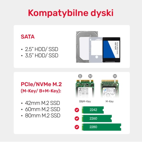 Unitek S1222A Mostek stacja klonująca M.2 SATA USB C 10Gb szybka