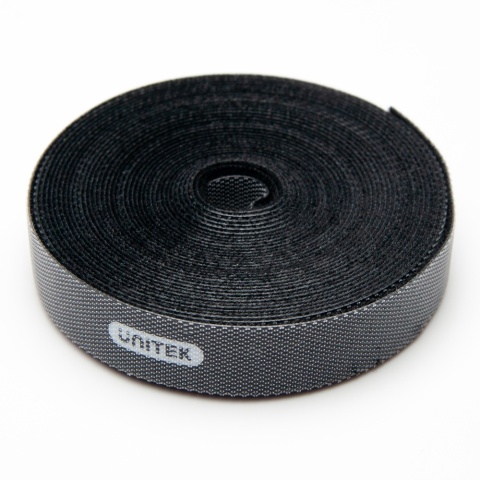 Unitek Taśma rzepowa do kabli 5m czarna samospinająca wielokrotnego użytku